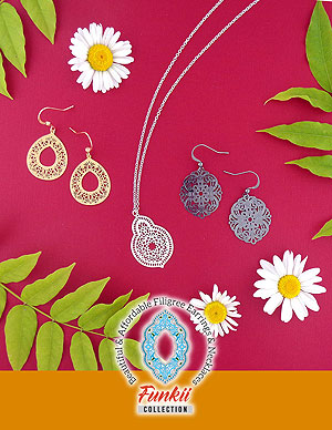 LAVISHY wholesale cheap chic filigree earrings and necklaces to book stores, greeting card shops, stationery store, and lifestyle boutiques.