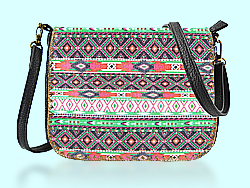 Mlavi Mexico collection saddle bags with original, beautiful Mexican textile pattern prints for wholesale and online shopping