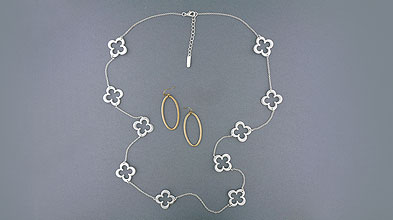 Lavishy design & wholesale cheap chic silver and 12k gold plated earrings and necklaces