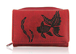 LAVISHY Akina collection wholesale embossed goldfish vegan small wallets to gift shop, clothing & fashion accessories boutique, book store in Canada, USA & worldwide since 2001.