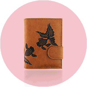 LAVISHY wholesale vegan embossed medium wallets to gift shop, clothing & fashion accessories boutique, book store in Canada, USA & worldwide.