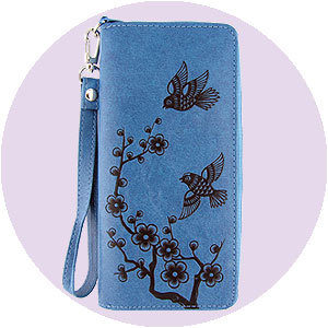 LAVISHY wholesale vegan embossed wristlet wallets to gift shop, clothing & fashion accessories boutique, book store in Canada, USA & worldwide.