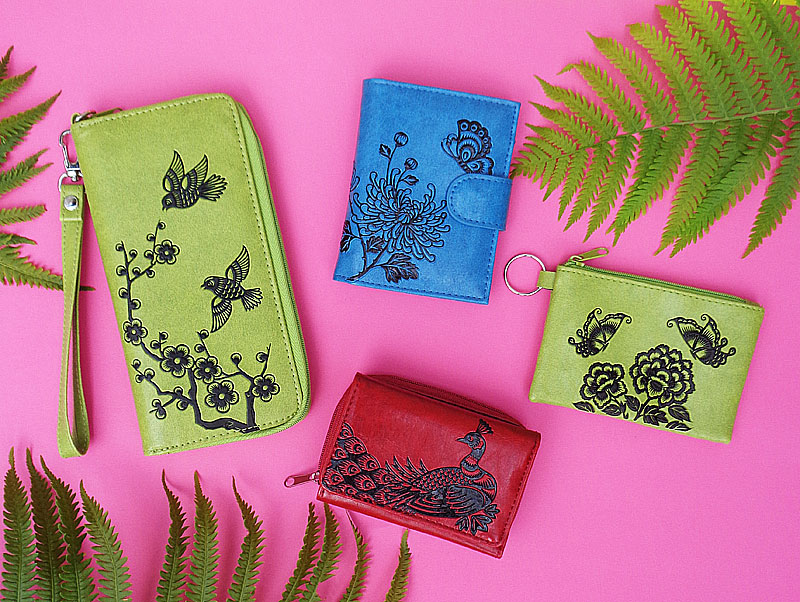 LAVISHY Akina collection wholesale original, beautiful & affordable vegan embossed wallets, wristlets, coin purses & luggage tags