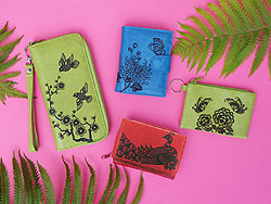 LAVISHY Akina collection wholesale original, beautiful & affordable vegan embossed wallets, wristlets, coin purses & luggage tags