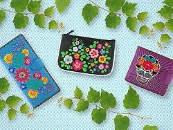 LAVISHY Elma collection wholesale original, beautiful & Eco-friendly vegan embroidered bags, wallets, purses, pouches, travel accessories & tech accessories