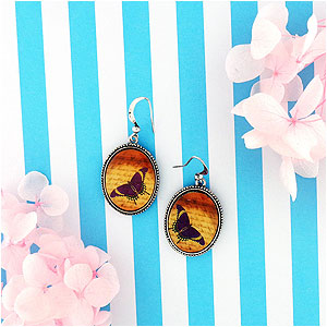 LAVISHY Cara collection wholesales handmade earrings with vintage style prints