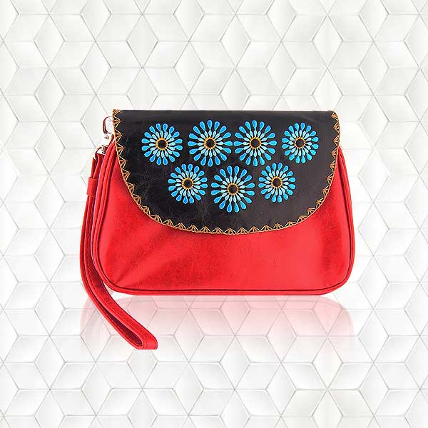 LAVISHY Elma collection wholesale vegan embroidered wristlet bags to gift shop, clothing & fashion accessories boutique, book store in Canada, USA & worldwide.