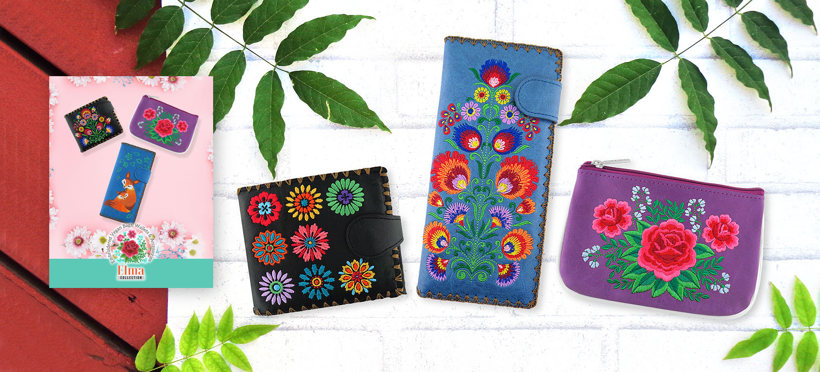 LAVISHY Elma collection design & wholesale embroidered vegan bags, wallets & accessories and gfits to gift shops, boutiques & book stores in Canada, USA and worldwide.