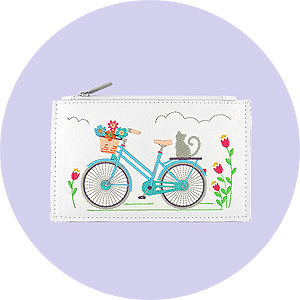 LAVISHY wholesale vegan embroidered flat pouches to gift shop, clothing & fashion accessories boutique, book store in Canada, USA & worldwide.