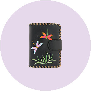 LAVISHY wholesale insect themed vegan embroidered wallets to gift shop, clothing & fashion accessories boutique, book store in Canada, USA & worldwide.