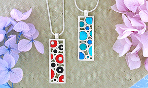 LAVISHY LAVA collection wholesale geometric themed handmade silver plated colorful enamel fashion jewelry to gift shop, clothing & fashion accessories boutique, book store, souvenir shops in Canada, USA & worldwide since 2001.