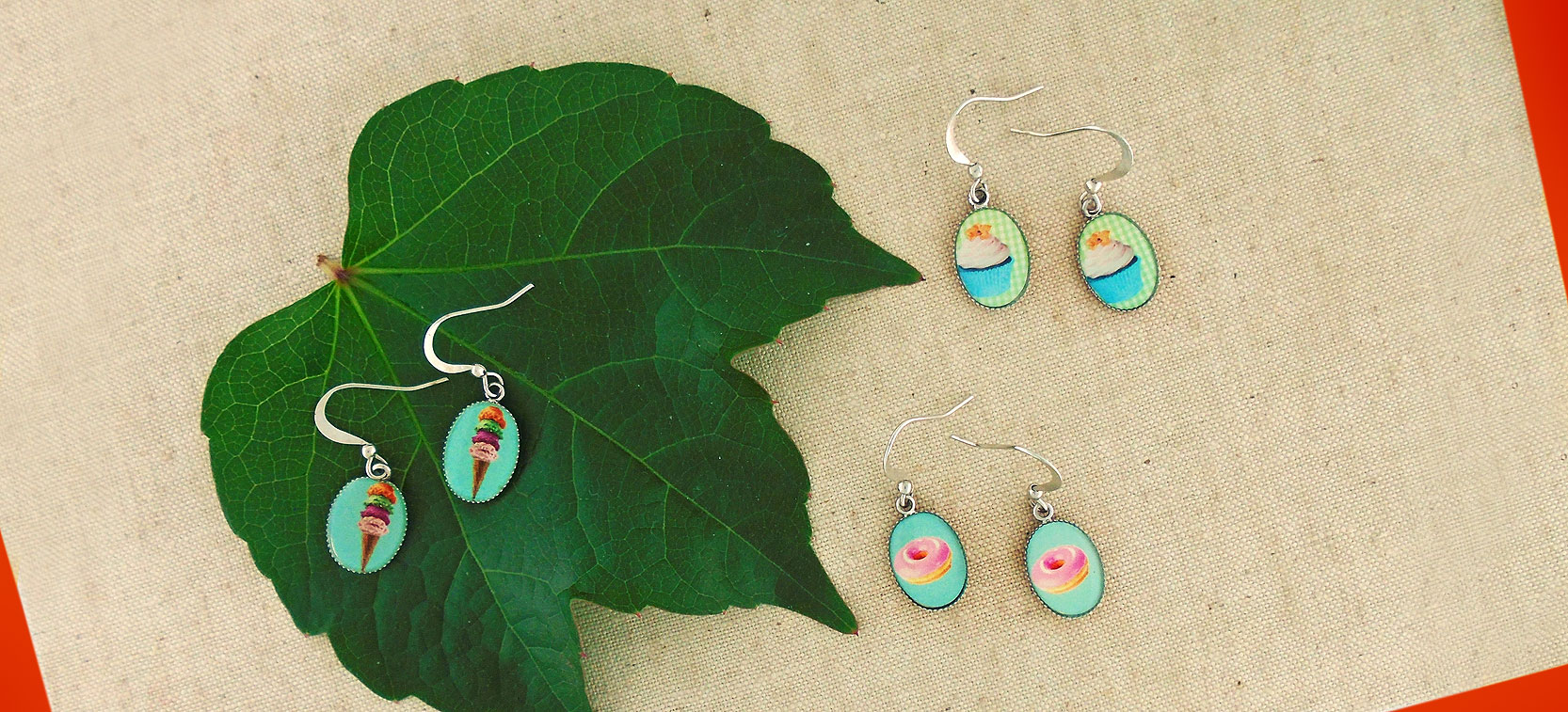 LAVISHY Lovely collection wholesale handmade dainty earrings with fun prints to gift shops, boutiques & book stores in Canada, USA and worldwide.