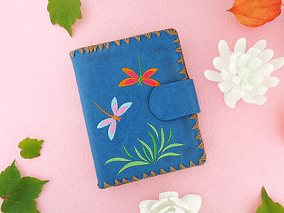 lavishy wholesale fun vegan embroidered medium wallets to gift shops, clothing & fashion accessories boutiques, book stores in Canada, USA & worldwide since 2001