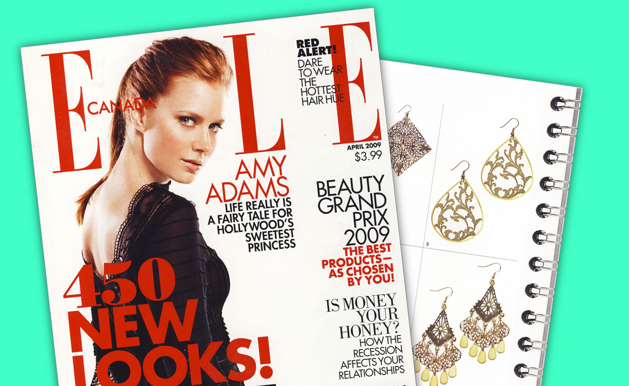 LAVISHY Funkii collection filigree earrings have been featured 100+ time by leading trade and consumer lifestyle and fashion magazines