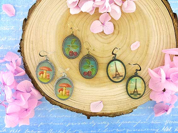 cara collection wholesale handmade earrings with vintage style prints