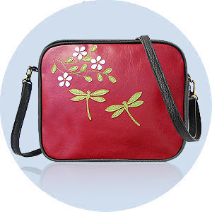 LAVISHY wholesale dragonfly themed fashion bags & accessories including this dragonfly cross body applique bag
