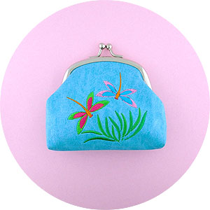 LAVISHY wholesale dragonfly themed vegan fashion accessories including this vegan dragonfly coin purse