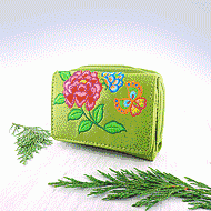 LAVISHY Elma collection wholesale vegan embroidered wallets